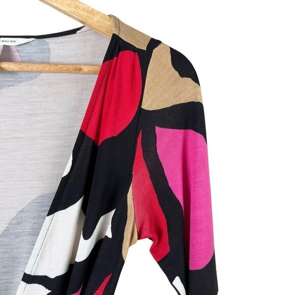 Diane Von Furstenberg The Abrigo Long Sleeve Silk Wrap Dress in Miro Flowers, 4 - Picture 5 of 12
